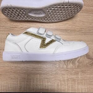 Vans Lowland CC ComfyCush White Gold Glitter Sneakers Womens 10‎ Mens 8.5
